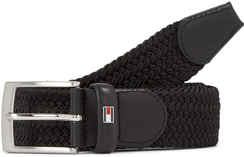Tommy Hilfiger Herren Gürtel New Adan Belt 3,5 cm Stoffgürtel, Schwarz (Black), 90 cm