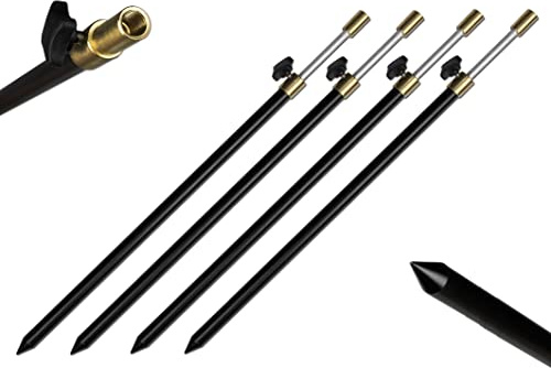 4 Stück Aluminium Bankstick Teleskop Rutenhalter 30-50/50-90/75-120cm schwarz Rodpod Rutenauflage