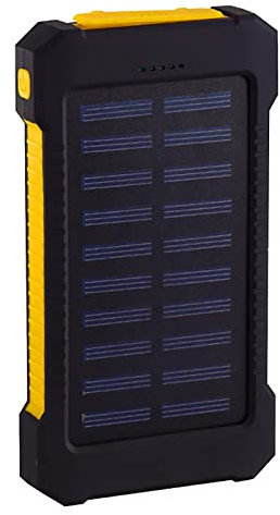 Batterie Externe Solaire Étanche 20000 MAh Chargeur Portable de Grande Capacité Ports USB Chargeur Externe Power Bank pour Smartphone Camping Lampe de Poche,Yellow,139 * 75cm
