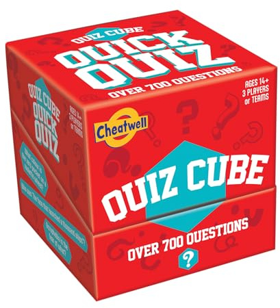 Cheatwell Games Quiz Cube Quick Quiz | Trivia Game With 744 General Knowledge Questions, Red
