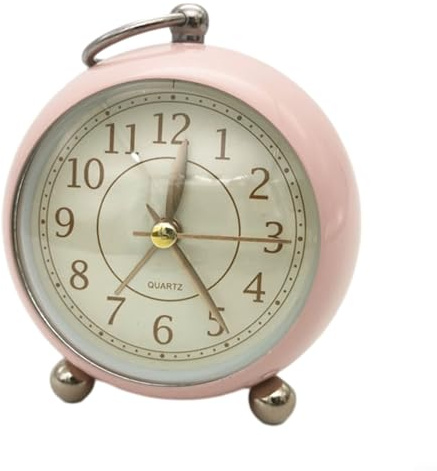 Carpango Wecker Analog Vintage Elegant Ohne Ticken mit Nachtlicht Nachttischuhr Silent Uhr Dekoration für Büro Schlafzimmer (Rosa)