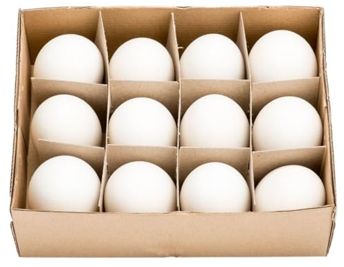NaDeco Natürliche Dekoeier von, Gänseeier, Wachteleier, Hühnereier, Enteneier, Truthahneier für Ihre Osterdekoration zur Auswahl, Farbe:Gänseeier 12 Stück