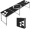 Outsunny Mesa Portátil con Patas de Aluminio Mesa de Beer Pong Plegable con Altura Ajustable en 3 Niveles para Jardín Barbacoa 240x60x54-70 cm Negro y Plata