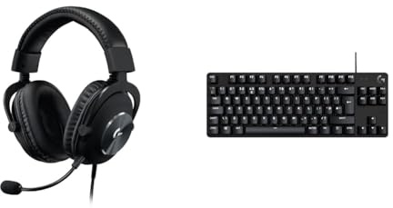Logitech G PRO X Gaming-Headset, Over-Ear Headphones with Blue VO!CE Mic, DTS Headphone:X 7.1 & 13 TKL SE Mechanical Gaming Keyboard - Compact Backlit Keyboard