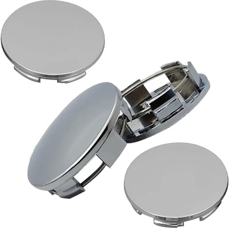 Neodtx Radnabenkappen 4 Stück Universal Nabendeckel OD 60mm ID 56mm Hochwertiges ABS,Radnabenabdeckung Radnabendeckel Polierte Oberfläche, Für Radnaben Auto Zubehör(Silber)