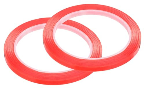 sourcing map 2Pcs 6mm x 10m Phone Repair Adhesive Tape LCD Screen Repair Sticker Double Sided for Cell Phone Tablet Laptop Clear Red