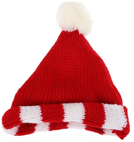 TOYANDONA Puppenmütze Minihüte zum Basteln Mini-Mützen aus Wollgarn Minihüte für Puppen Mini-Strickmützen aus Wollgarn winzige Kitting-Hüte Miniatur-Puppenhüte Mini-Hüte rot