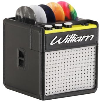 Gitarrenplektrumhalter, personalisierbar, 3D-Druck, individueller Name, Aufbewahrungsbox, Retro-Verstärker, Gitarrenplektrum, Zubehör, Geschenke für Musiker, Gitarrenspieler, Freund, Vater, Ehemann,