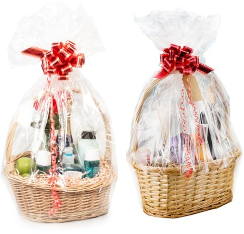 Woodluv Create Your Own Set of 2 Small & Large Wicker Gift Hamper Basket, Christening, Wedding, Baby Shower, Valentine day or Birthday Gift - DIY Basket Making Kit