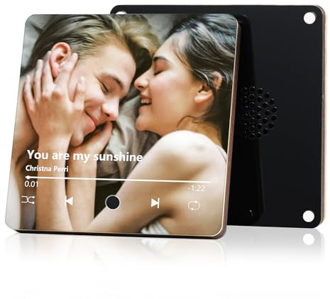 Calamita Frigorifero con Musica Personalizzata – Magnete Musicale Personalizzabile con Immagine e Spotify – Calamite Frigo per Regali di Coppia, Natale, San Valentino, Compleanno (Stile 1)