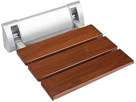 Asiento De Ducha Abatible Plegable,Silla Plegable para Ancianos De Madera Bambú Y Aluminio,Silla De Ducha Plegable De Pared para Personas Mayores,Discapacitados Ahorro De Espacio