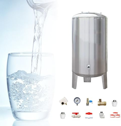 guoyjmm Druckbehälter-Druckkessel 60 100 160 200 250 300 L, Edelstahl Keller/Küchen Drucktanks Für Brunnenpumpen, Vertikale Trinkwasser-Behälter, 220V,60L/15.8Gal-40x60cm