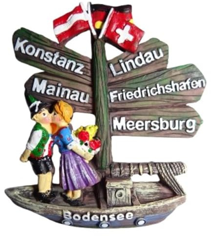 Magnet Souvenir Bodensee 8,5 x 7,5 cm Kühlschrankmagnet Stadt Deko GCG 530920