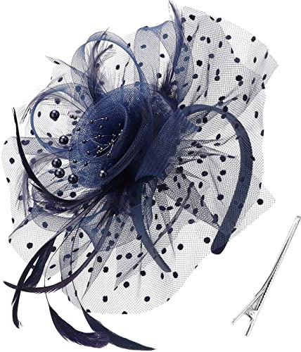 DRESHOW Fascinators per Capelli da Donna Fascinator Chapeau Nuptiale Plumes Cheveux Clip Accessoires Cocktail Royal Ascot