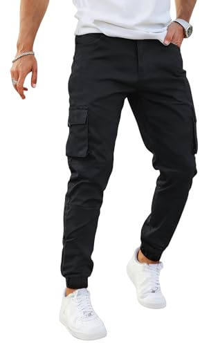 GINGTTO Mens Camo Cargo Trousers Slim Fit Combat Work Pants for Men Military Stretch Joggers