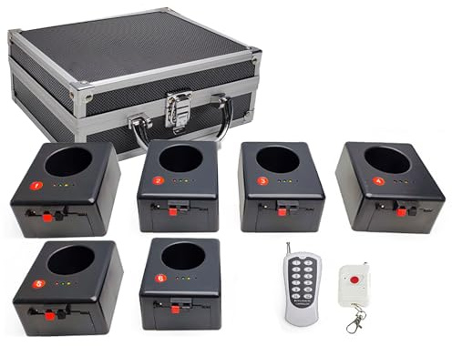 SNBGRYE MáQuina De Fuegos Artificiales Fountain Cold, Base De 4/6/8/10/12 Piezas + 2 Controles Remotos InaláMbricos, para Bodas, Escenarios Y Conciertos,6PCS