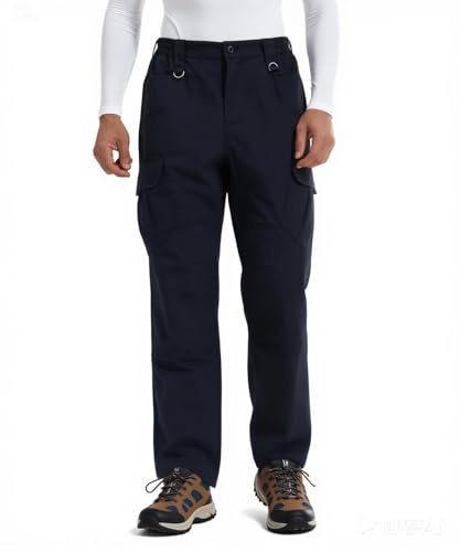 YUSHOW Vandringsbyxor, herr, utomhus, robusta cargobyxor, andas, bomull, taktiska byxor, vandring, arbetsbyxor, män, vandringsbyxor med fickor, Svart Cp, XL