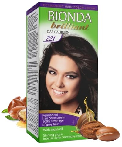 BIONDA Brilliant 221 Mörk Rödbrun 100 ml Arganolja Permanent Hårfärg | Permanent coloration BIONDA Brilliant 221 Mörk Rödbrun med arganolja för intensiv färgglans och full gråhårstäckning