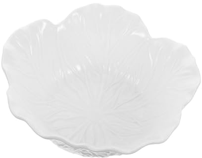 Zerodeko Tazón de Cerámica Blanco con Floral y Diseño de Creativa Bol para Ensaladas y Desayunos Elegante Vajilla para Cocina y Comedor