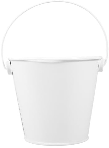 FELTECHELECTR Seau Métal Blanc Résistant Haute Température pour Collecte Graisse et Huile Petit Format Usage Cuisine et Barbecue Entretien Facile