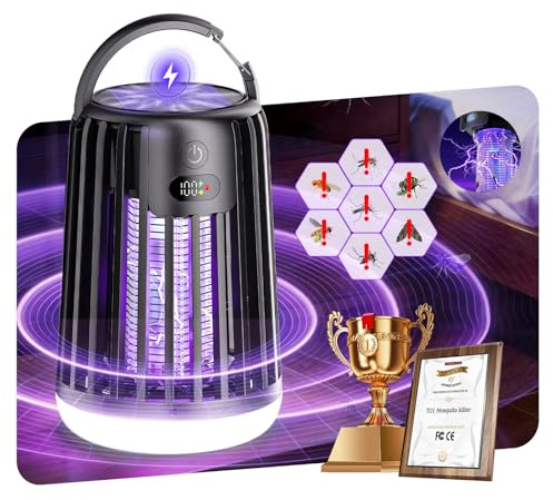 Extractor de moscas 3 en 1 mejorado 5.0 【Pantalla solar dual ultrasónica y digital certificada por SFE】Zapper eléctrico para moscas 【6 veces más eficiente – Industria número 1 100% matando】Atrae 360°