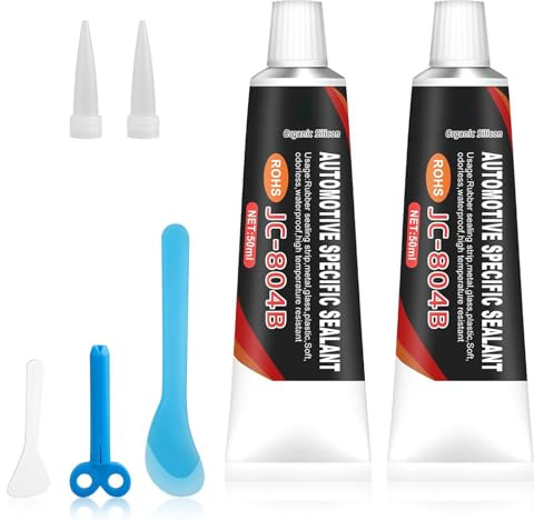 Windscreen Sealant, Black Silicone Sealant, Weatherstrip Glue Waterproof, High Temperature & Heat Resistant Glue for Rubber Seal, Car Door & Headlight, Strongest Instant Rubber Sealing Strip Adhesive