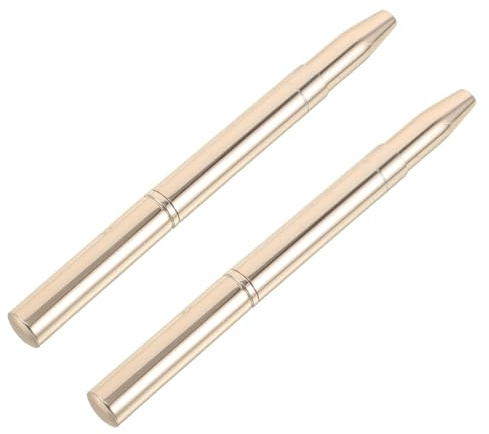 Generic 2 St Infällbar Läppborste i Metall med Lock Dubbelsidig Läppstifts Läppglansapplikator för Smidig Skyddad Applicering Resvänlig Makeupborste för Färgblandning