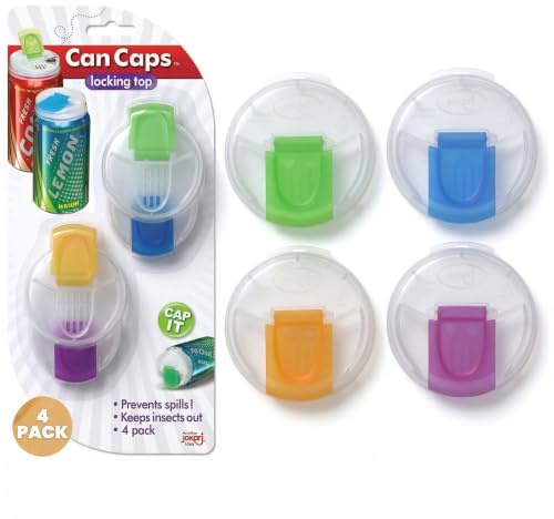 Soda Can Covers 4 Pack for Carbonated Water or Soft Drink - Best Beer Cans Cover Easy Clip on Caps Lid Seal Opening for a Fresher Drinking Experience