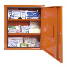 SÖHNGEN | Verbandschrank nach DIN 13169 | eintürig | signalorange | HxBxT 560 x 490 x 200 mm | mit Füllung