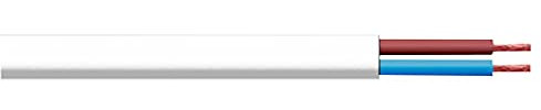 Bulk Hardware BH01451 Cavo a Sezione Rotonda a Due Conduttori 2182Y, 5 m x 0.5 mm, Bianco