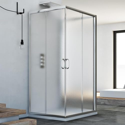 Idralite Junior Trio 3-seitige Duschkabine 80x100x80 cm H185 Strukturglas