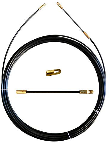 Aiguille tire-fils en perlon noir Ø 4 mm, 10 mètres, avec terminaux interchangeables
