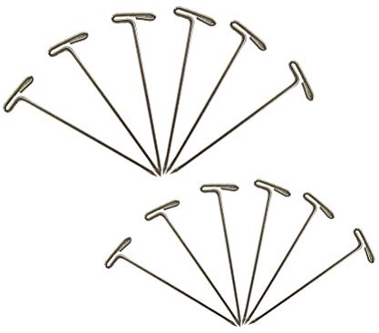 ULTNICE 150pcs Stahl T-Nadeln T-Pins für Blockieren Perücken Nähen Basteln DIY (51mm + 38mm)