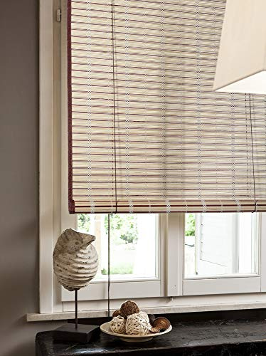 VERDELOOK | Egitto, Tapparella in bambù con Bordo in Cotone, 180x300 cm, Beige, Tapparella per Finestre