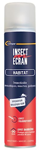 INSECT ECRAN - Spray Anti-Moustiques - Efficace sur les Moustiques, Mouches et Guêpes - Effet Foudroyant & Effet Barrière - Grand Format- Aérosol - 300ml