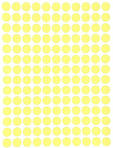 Sticker 10 mm runde Aufkleber - Größe 1 cm Klebepunkte von Royal Green (Pastell Gelb, 2100)