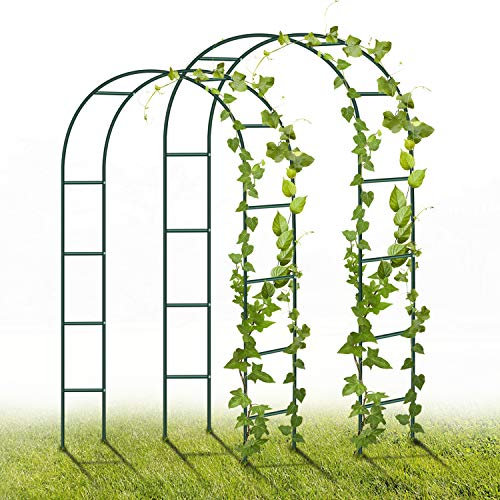 YAOBLUESEA Arco per Rose in Metallo, 2 Pezzi, 240 x 140 x 38 cm, Decorazione da Giardino con Piante, Fiori e Palloncino per Compleanni, Matrimoni e Serate romantiche (Verde)
