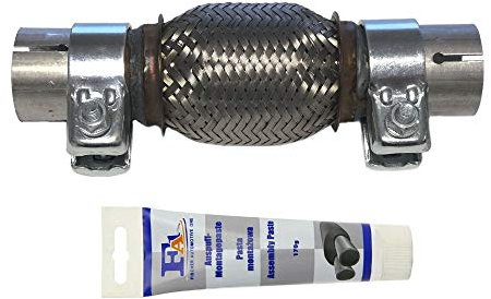 Tubo flexible de 40 x 100 x 200 mm con abrazaderas y pasta de montaje – Montaje sin soldadura