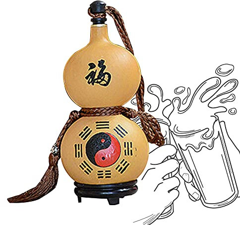 Cruche Gourde De Vin Saké, Bouteille d'eau Portative Extérieure Naturelle Pure, Anti-Infiltration De Cire d'abeille, Décoration De Maison D'arrangement De Fleur, Flacon Hanche D'artisanat,250ml