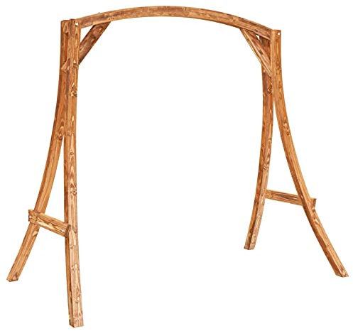Tidyard Schaukelgestell Gartenschaukel Schaukelgerüst Outdoor Fichte Massivholz mit Teak-Finish