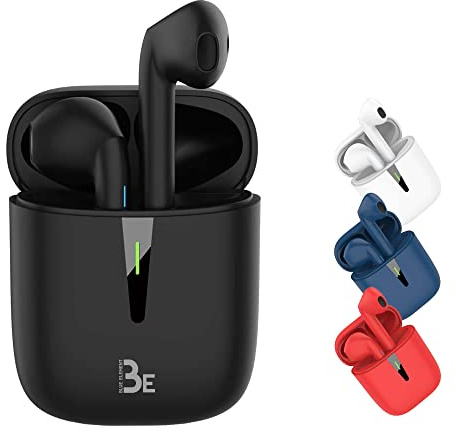 BlueElement Pop 2 - Écouteurs Bluetooth 5.1 TWS sans Fil Noir | Bluetooth 5.1 TWS Sans Fil, Son Stéréo 3D HD, 12H Autonomie, Boîtier de Charge LED, Micro Intégré, Léger, Noir