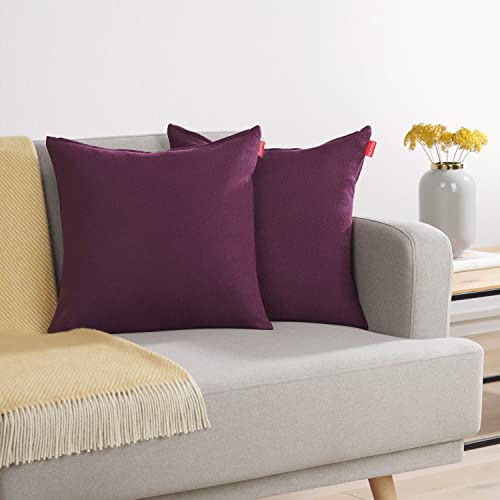Blumtal Set med 2 Kuddfodral 50x50 Lila - mysigt Kuddfodral i chenille med dold dragkedja, Oekotex-certifierat Kuddfodral för prydnadskuddar Soffkuddar Klädsel & prydnadskuddar