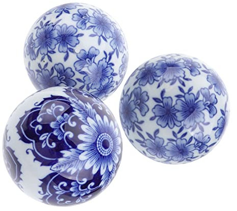 BESPORTBLE 3stücke Schwebende Keramikkugeln in Blau Dekorative Für Aquarien Und Heimdekoration Mit Buntem Design Für Stilvolle