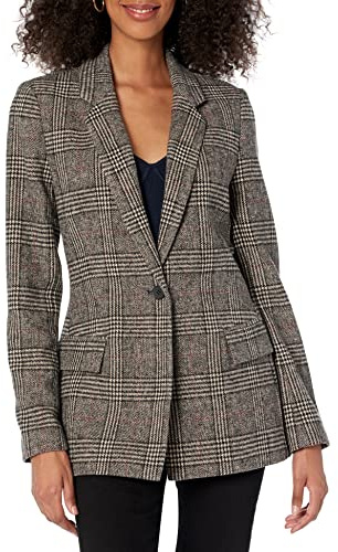 The Drop Blake Blazer Largo para Mujer, Cuadros, XXS
