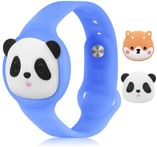 AXFEE Cinturini compatibile con Apple Airtag, Bracciale in Morbido Silicone per Bambini, GPS Bambini Anti-Perso, Localizzatore di Monitoraggio Regolabile, Cinturino per Adolescenti Anziani(Blu)