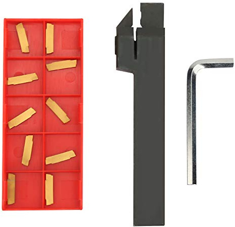 Uxsiya MGEHR1616‑2 4inch CNC Lathe Turning Tool Holder 10PCS MGMN200‑G Inserts +Wrench, with Storage Box