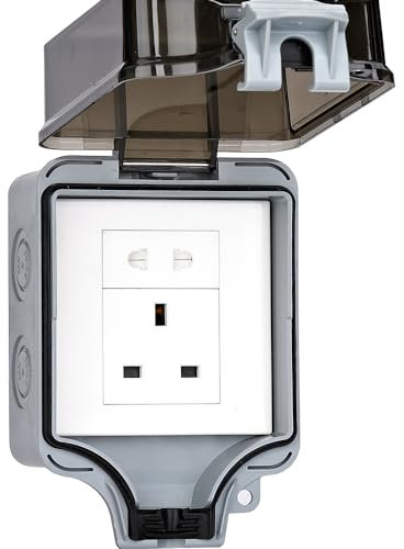 Weatherproof Outdoor Sockets Power Electrical Wall Outlets With Coversingle Exterior Box IP66 13A/10A British European Dual Socket Plug