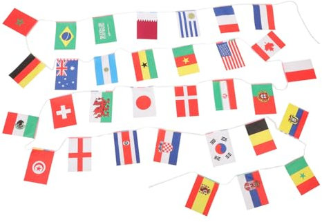 INOOMP Hängende Länderflaggen-wimpelkette 32 Stück Fußball-fan-flaggen Banner 14 X 21 Cm Für Sportstätten