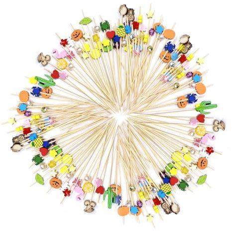 200 Piezas De Selecciones De Frutas, Lindos Palillos De Dientes De Dibujos Animados, Brochetas Para Picar, Brochetas De Cóctel, Adecuadas Para Fiestas