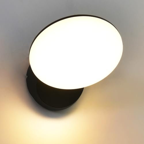 SUZNIU Applique da Parete LED Esterno Interno IP65, Luci da Parete Lampade da Parete Moderno in Alluminio per Ingresso Terrazza Giardini, 1400 Lumen, Bianco Caldo 3000K, 12W